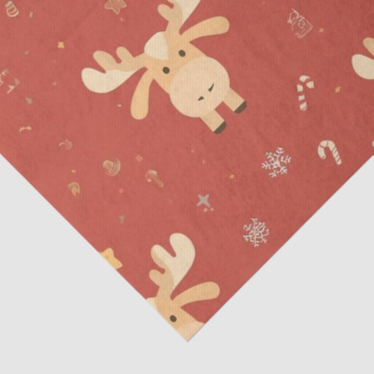 Cute Simple merry christmas cartoon reindeer patte 薄葉紙 (詳細)