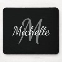 Cute Simple Modern Black and White Monogram