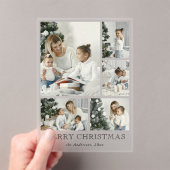 Cute Simple Photo Collage Christmas Holiday Card アクリル招待状 (インサイチュ (ポータブル))