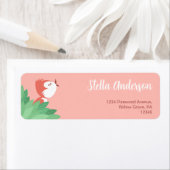 Cute Singing Bird Chick Return Address Label ラベル (インサイチュ)