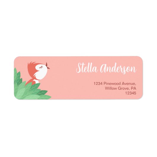Cute Singing Bird Chick Return Address Label ラベル (正面)