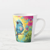   Cute Singing Blue Bird Latte Mug カフェラテマグ (右)