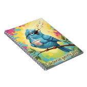 Cute Singing Blue Bird Spiral Photo Notebook   ノートブック (右側)
