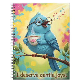Cute Singing Blue Bird Spiral Photo Notebook   ノートブック