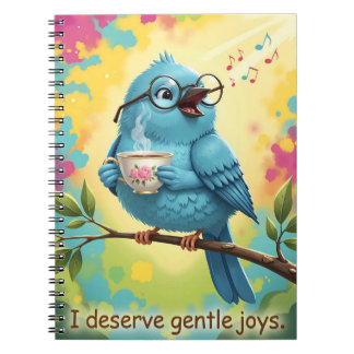 Cute Singing Blue Bird Spiral Photo Notebook   ノートブック