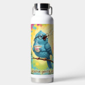  Cute Singing Blue Bird Water Bottle ウォーターボトル (正面)