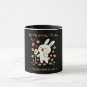 Cute Singing Bunny Spring Mug マグカップ (中央)