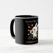 Cute Singing Bunny Spring Mug マグカップ (正面左)