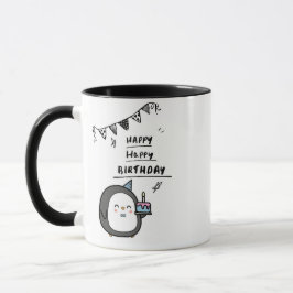 Cute Singing Penguin Birthday Mug マグカップ