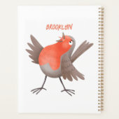 Cute singing robin bird cartoon  プランナー手帳 (裏面)