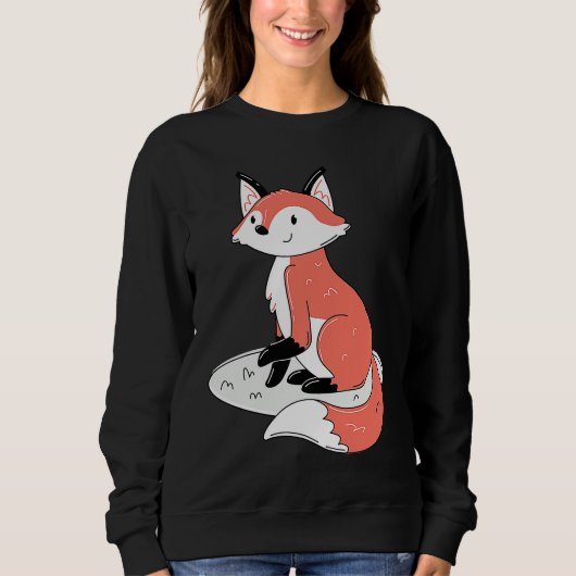 Cute Sitting Fox スウェットシャツ (正面)