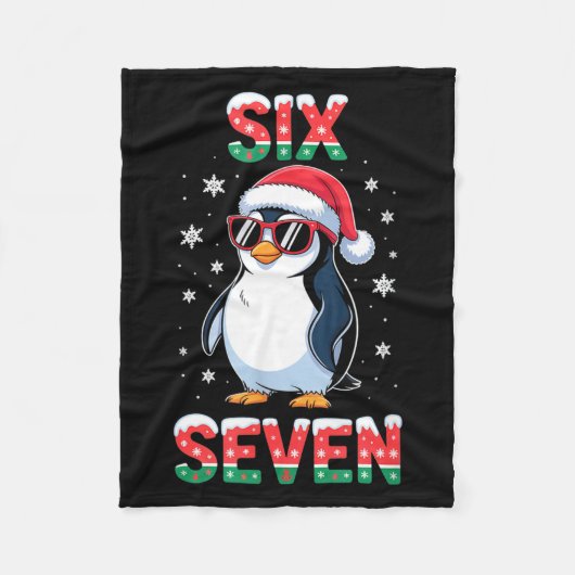 Cute Six Seven 67 Penguin Kids Christmas Holiday  フリースブランケット (正面)
