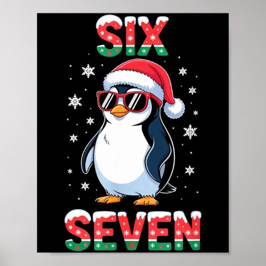 Cute Six Seven 67 Penguin Kids Christmas Holiday  ポスター (正面)