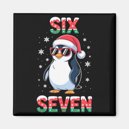 Cute Six Seven 67 Penguin Kids Christmas Holiday  マグネット (正面)