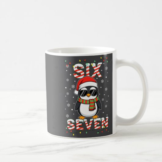 Cute Six Seven 67 Penguin Kids Christmas Holiday L コーヒーマグカップ (右)