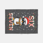 Cute Six Seven 67 Penguin Kids Christmas Holiday L フリースブランケット (正面(横))