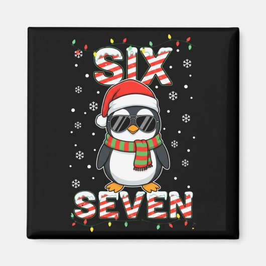 Cute Six Seven 67 Penguin Kids Christmas Holiday L マグネット (正面)