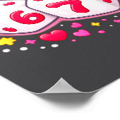 Cute Six Seven 6 7 Dice Valentines Day Shirt Funny ポスター (角)