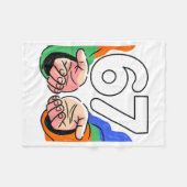 Cute Six Seven 6 7 Meme Gen Alpha Slang 6 7 Hands  フリースブランケット (正面(横))