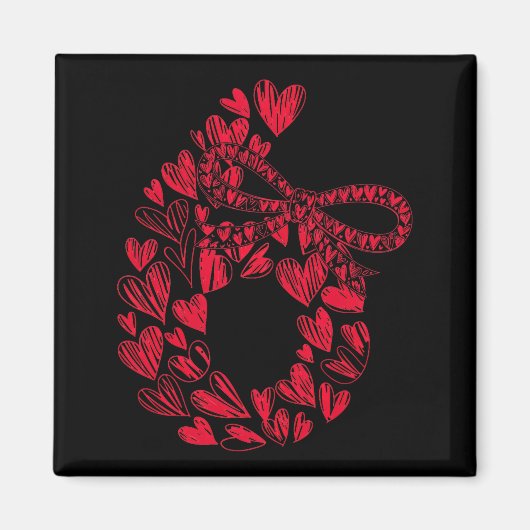 Cute Six Seven Love 67 Hearts Couple Number 6 Comf マグネット (正面)