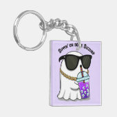 Cute Sizzurp Ghost Keychain – Funny Kawaii Ghost C キーホルダー (正面左)