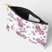 Cute Skater Girl Unicorn Roller Skate Pattern アクセサリーポーチ (見開き)