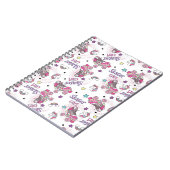 Cute Skater Girl Unicorn Roller Skate Pattern ノートブック (左側)