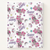 Cute Skater Girl Unicorn Roller Skate Pattern ノートブック (裏面)