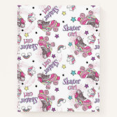 Cute Skater Girl Unicorn Roller Skate Pattern ノートブック (正面)