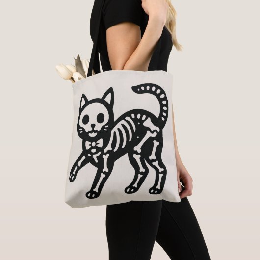 Cute Skeleton Cat トートバッグ (クローズアップ)