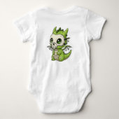 Cute Skeleton Dragon My First Halloween Baby ベビーボディスーツ (裏面)