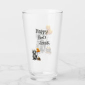 Cute Skeleton Girl with Pumpkin Balloons  タンブラーグラス (裏面)