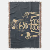 Cute skeleton Throw blanket スローブランケット (正面縦)