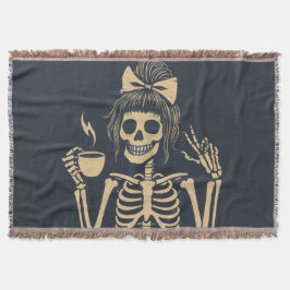 Cute skeleton Throw blanket スローブランケット