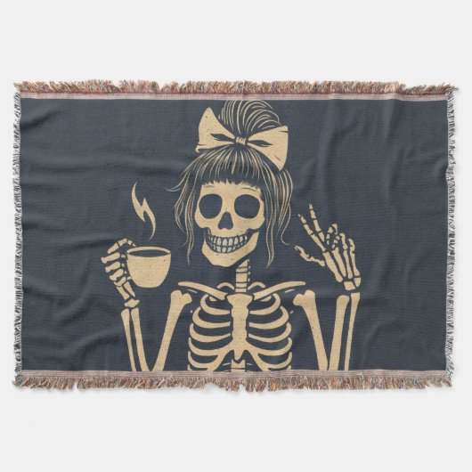 Cute skeleton Throw blanket スローブランケット (正面)