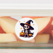 Cute Skeleton Witch Halloween Stickers – Spooky Ka ラベル (貼付)