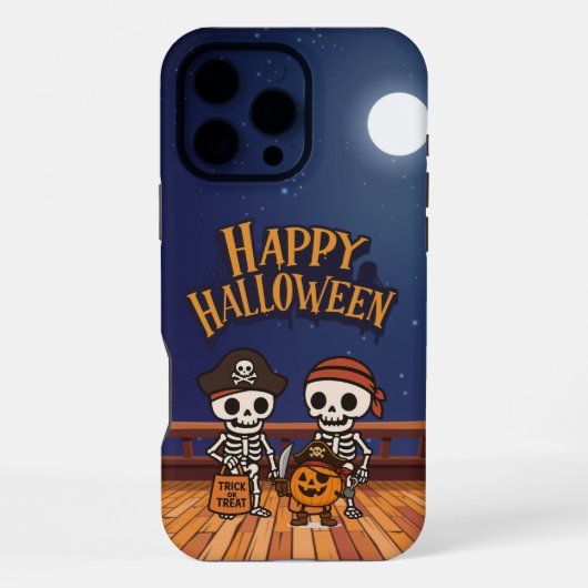 cute, skeletons and pumpkin Halloween  iPhoneケース (裏面)
