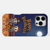 cute, skeletons and pumpkin Halloween  iPhoneケース (裏面横)