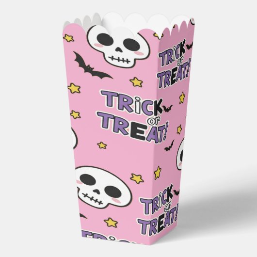 Cute Skeletons Pink For Halloween フェイバーボックス (裏面)