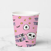 Cute Skeletons Pink For Halloween 紙コップ (右)