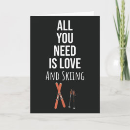 Cute Skiing Cards Snow Skier Sports Winter Ski  カード