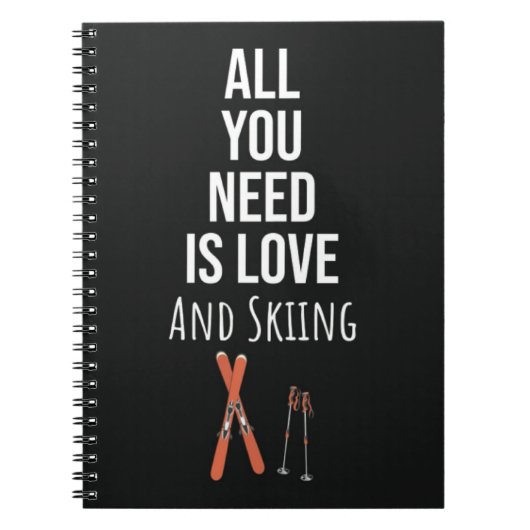 Cute Skiing Gifts Winter Skier Sports Ski Lover ノートブック (正面)