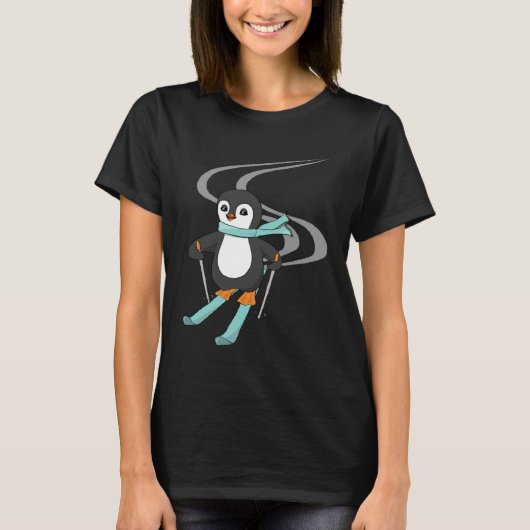 Cute Skiing Penguin Animal   Penguins Tシャツ (正面)