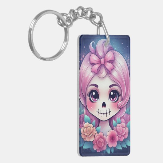 Cute Skull Acrylic Keychain キーホルダー (正面左)