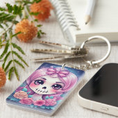 Cute Skull Acrylic Keychain キーホルダー (正面右)