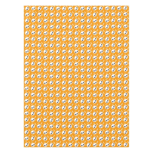 Cute Skull & Bones Halloween Pattern テーブルクロス (正面)