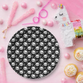Cute Skull & Bones Halloween Pattern ペーパープレート (パーティー)