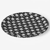 Cute Skull & Bones Halloween Pattern ペーパープレート (アングル)