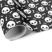 Cute Skull & Bones Halloween Pattern ラッピングペーパー (ロールコーナー)