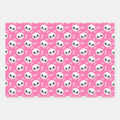 Cute Skull & Bones Halloween Patterns ラッピングペーパーシート (正面2)